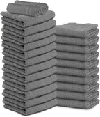 24 Pack Dark Grey Hand Towels 100% Cotton Spa Towel – 16x27 inches Highly by TOALLA