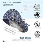 Satin Lined Scrub Caps with Buttons & Sweathand, Surgical Caps - Image 3