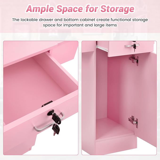 RESHABLE Salon Station for Hair Stylist, Hair Styling Storage Cabinet - Image 5