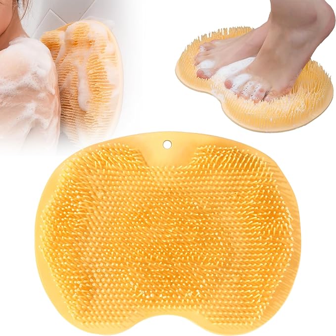 Shower Foot Scrubber, Wall Mounted Bath Massage Pad, Back Scrubber Back by Unknown