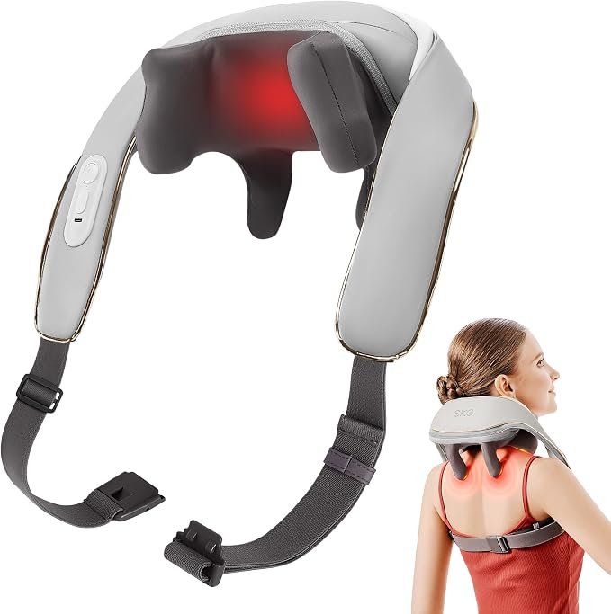 SKG 2025 Neck Massager for Pain Relief, Deep Tissue 6D Kneading by SKG