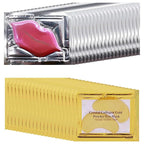 40 Pairs Eye Mask & Lip Mask, 24K Gold Gel Crystal Collagen Under Eye Patches by TIRDET