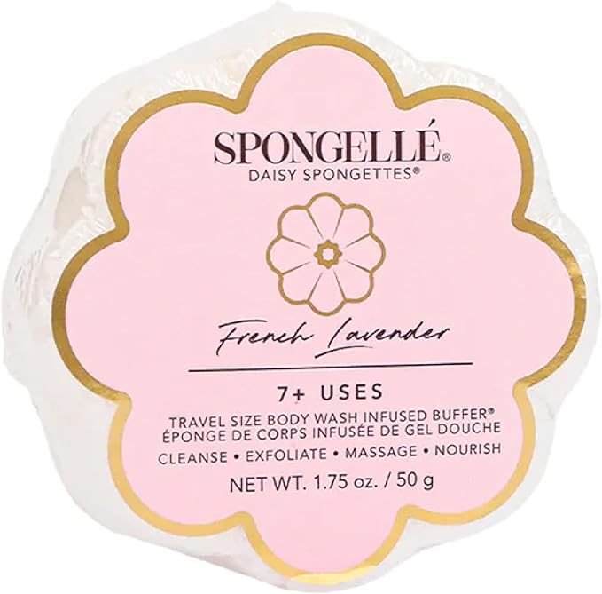 Spongellé French Lavender Daisy Spongette Bath Sponge | Built-in Body Wash & by Spongell%C3%A9