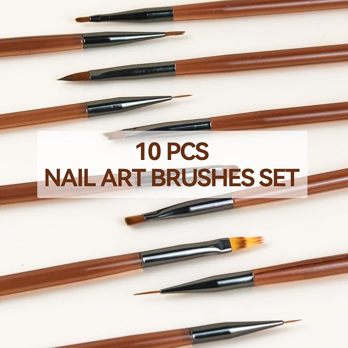 Nail Art Brushes Set with Nail Stand Holder - Image 8