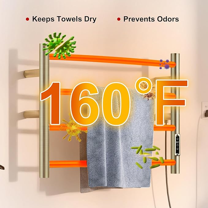 Heated Towel Racks for Bathroom, Wall Mounted Electric Towel Warmer Racks - Image 3