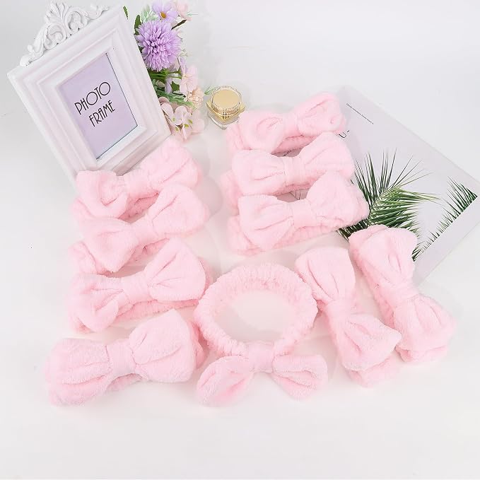 Casoty 10 Pcs Pink Makeup Headbands, Hair Band - Image 9