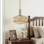 KCO Lighting Vintage Gold Pendant Light Fixture Amber Glass Pendant Light Mid - Image 5