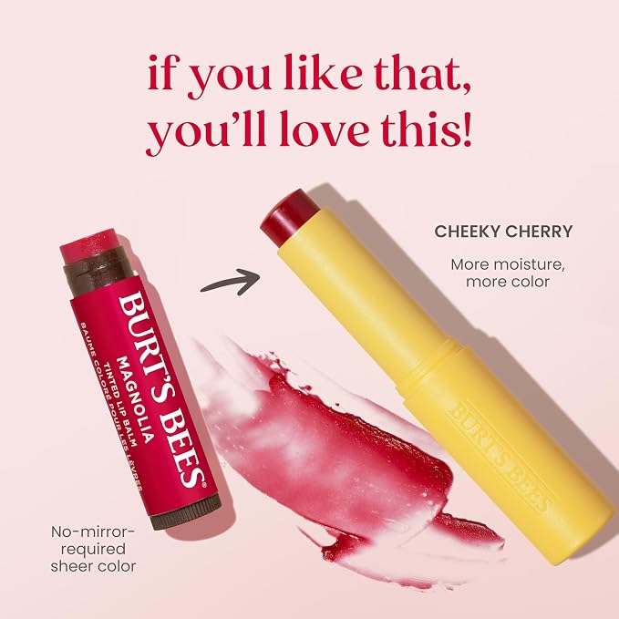 Burt’s Bees Tinted Boosted Balm, Cheeky Cherry, Hydrating Tinted Lip Balm - Image 7