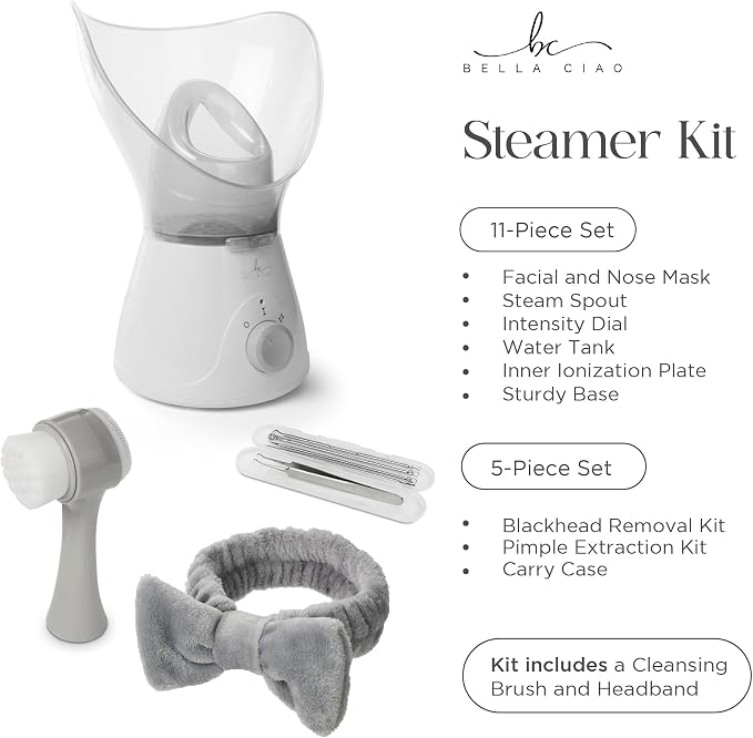 Bella Ciao 11-Piece Facial Steamer Set – Portable Face Steamer - Image 6