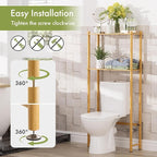AmazerBath Bamboo Over The Toilet Storage Shelf, 2-Tier Over Toilet Organizer - Image 5
