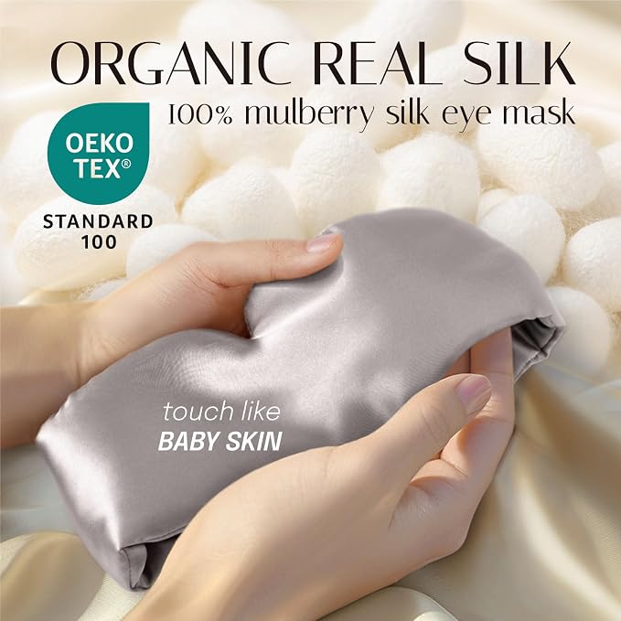 Silk Sleep Mask Soft Pressureless: 100% Mulberry Silk - Image 2