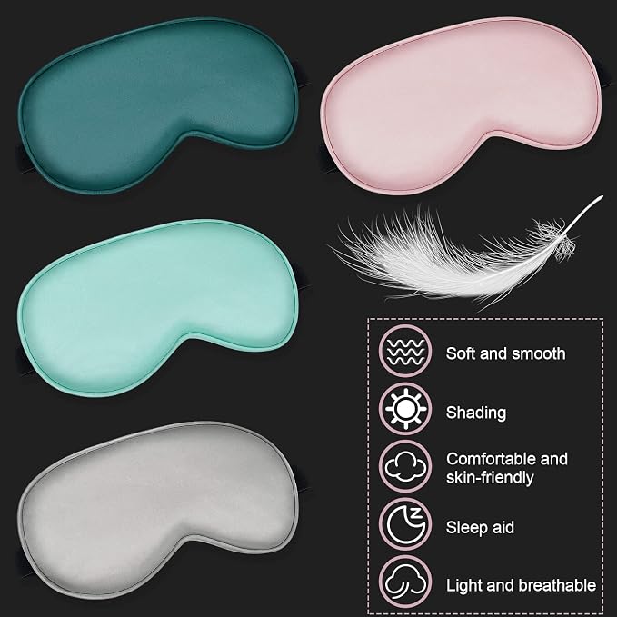 Bbto 4 Pcs Silk Sleep Eye Masks Smooth Soft Satin Eye Covers - Image 6