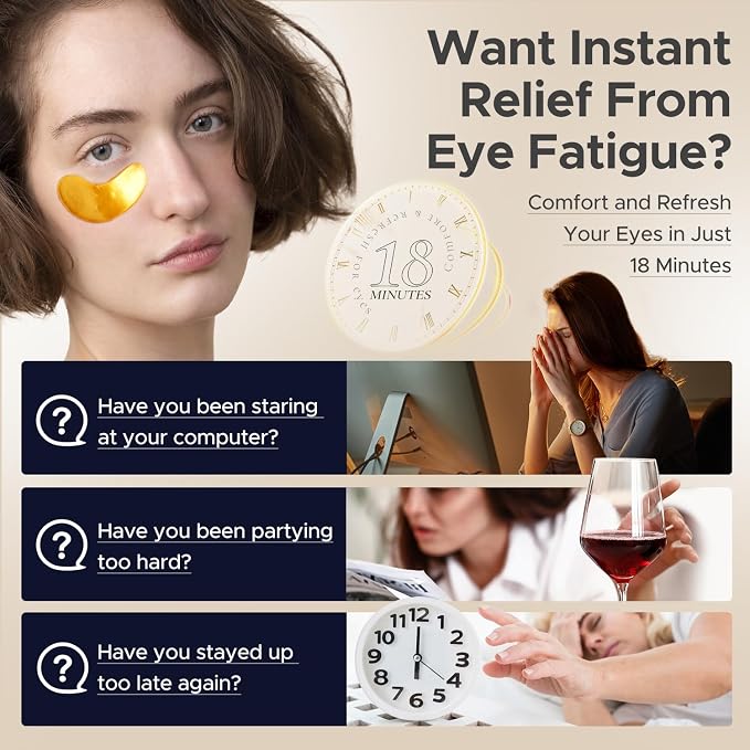 Under Eye Patches for Puffy Eyes, Dark Circles, Wrinkles & Eye Bags-Day & Night - Image 6