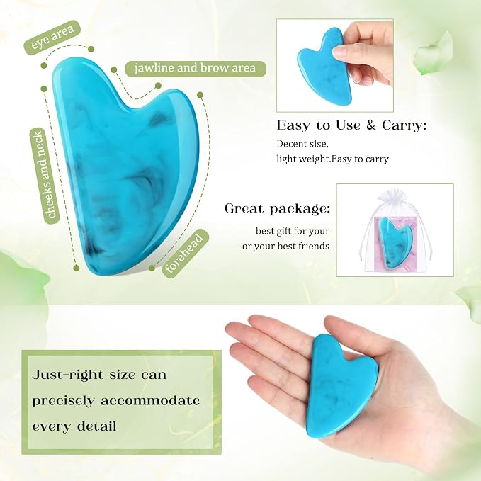 Sherr 24 Sets Gua Sha Facial Tools Bulk Resin Heart Shaped Guasha Boards - Image 3