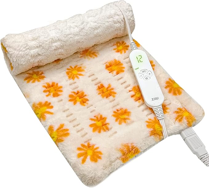 ZXU Heating Pad for Back Pain Relief and Cramps Relief- Ultra Soft Sherpa by ZXU
