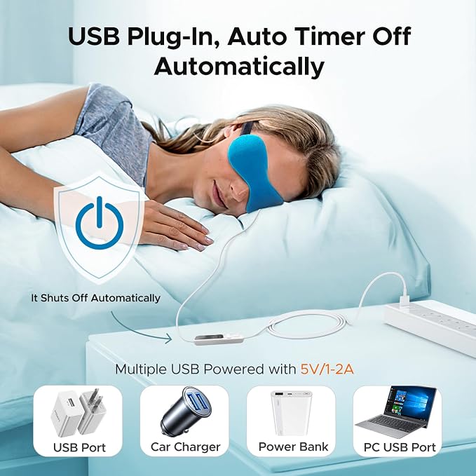 Ezona Heated Eye Mask, Warm Eye Compress Mask - Image 6