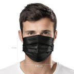 CSD Colo 30 Pcs Black Disposable Face Masks, 3 Ply Adult Mask - Image 8