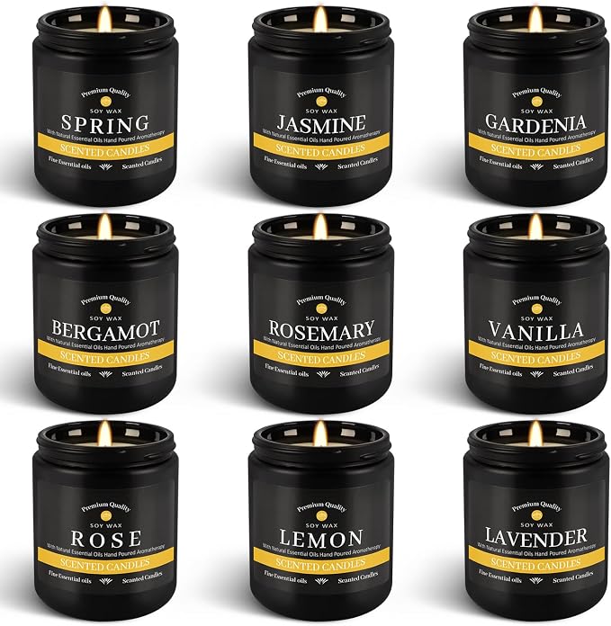 YOROXRG 9Pack Candles for Home Scented, Aromatherapy Candles Gifts Set for Men by YOROXRG