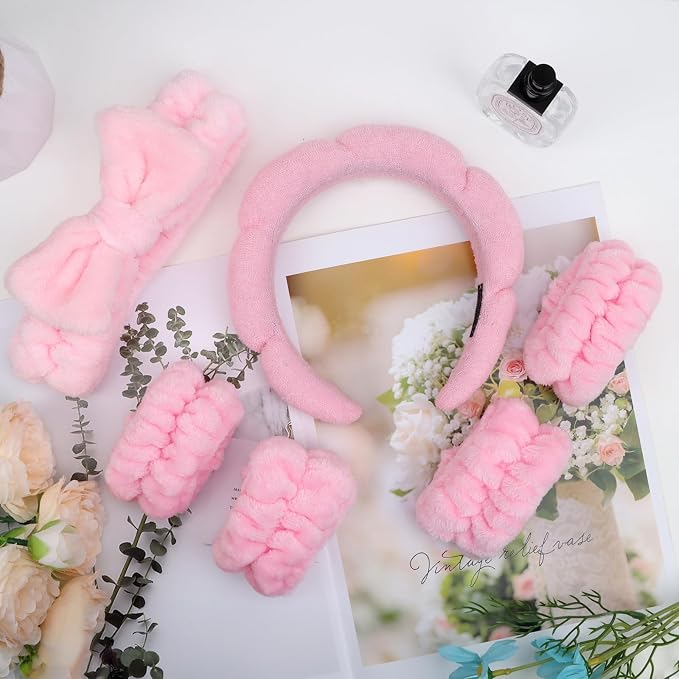 Pink Spa Headband and Wristband Set - Image 7