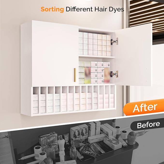 Salon Staion Hair Color Bar Organizers, Hair Color Rack, Barber Station Cabinet - Image 5