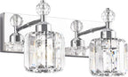 PRESDE Modern Crystal Chrome 2 Light Bathroom Vanity Light by HOME
