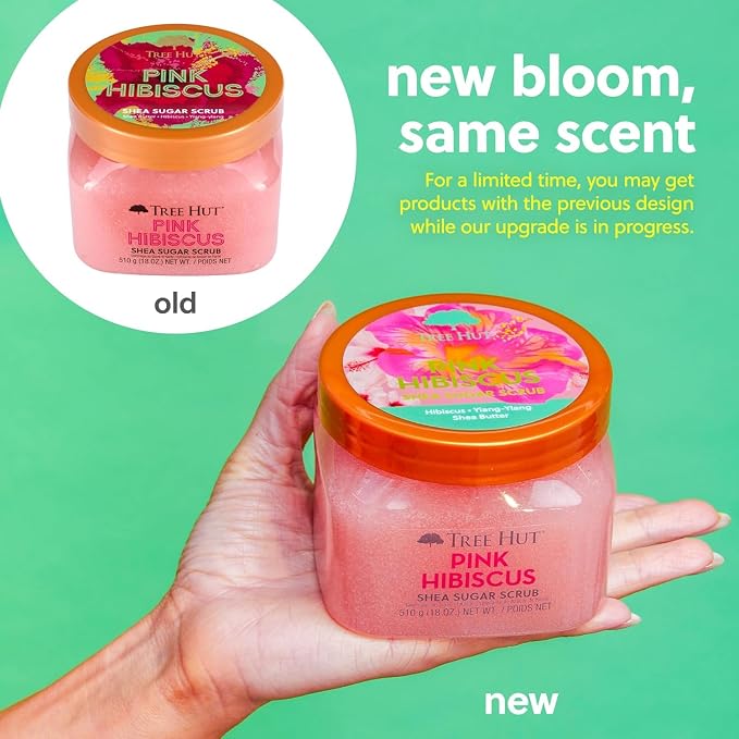 Tree Hut Pink Hibiscus Shea Sugar Scrub, Mothers Day Gifts, Exfoliating - Image 3