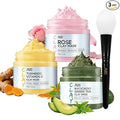 ANAI RUI 3 Pack Clay Mask Set Turmeric Vitamin C Clay Mask -Rose Facial Mask by ANAIRUI