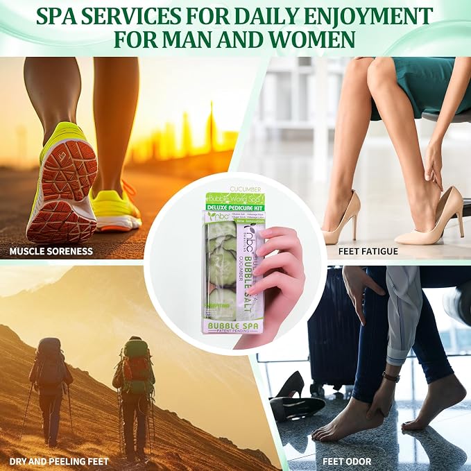 Pedicure Kit Foot Soak Set: Bubble Salt, Sugar Scrub, Massage Mask, Massage - Image 7