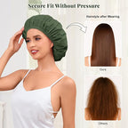 Shower Cap for Women Waterproof Reusable, Large Shower Cap Non-Slip - Image 4