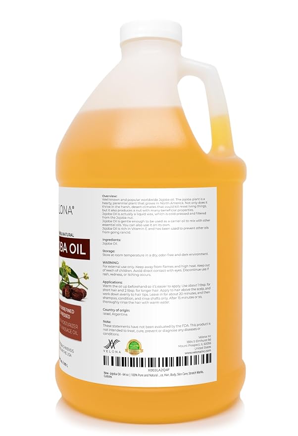 velona Jojoba Oil - 64 oz | 100% Pure and Natural | Golden - Image 3