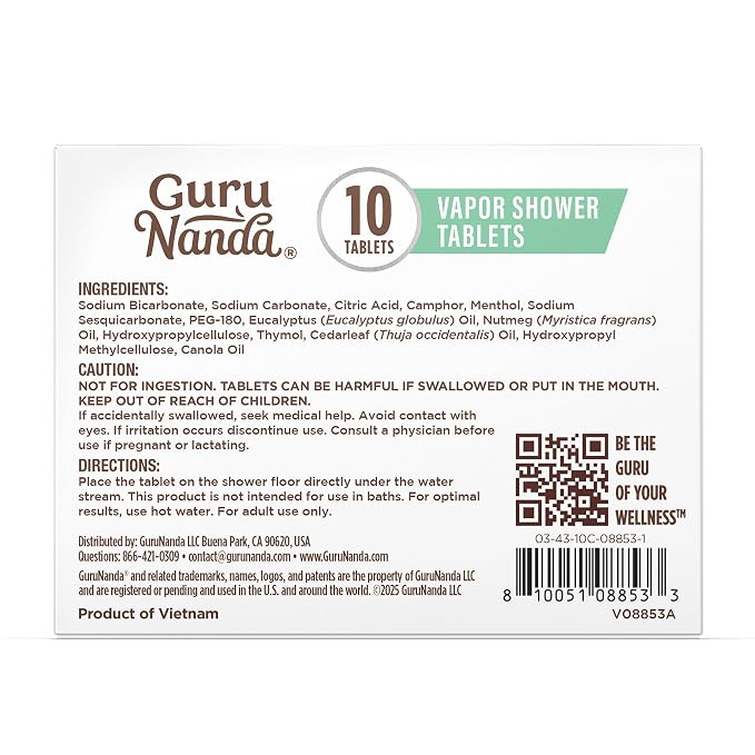 GuruNanda Eucalyptus Vapor Shower Tablets, Clean-Dissolving Aromatherapy Shower - Image 9