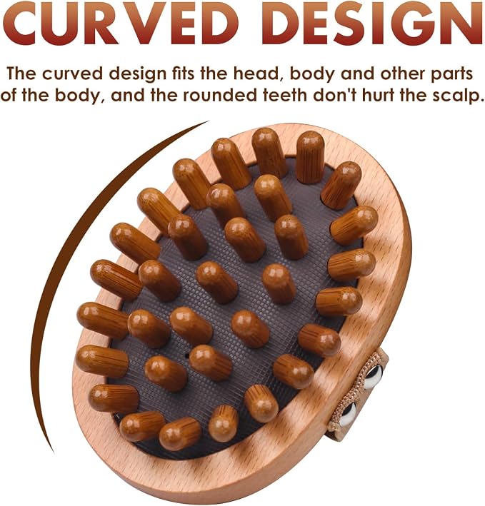 Wooden Body Scalp Massage Comb, Trigger Point Massage Tool Meridians Massager - Image 5