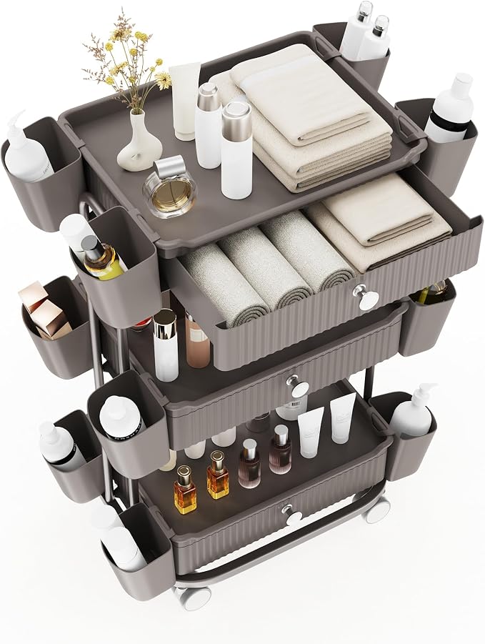 3 Tier Drawer Shelf Beauty Cart - Image 9