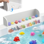 Splash Guard for Bathtub Kids, Toy Tray Caddy Holder Storage, Bath Toy Storage by DLUCKY