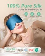BeeVines 100% Real Mulberry Silk 2 Pack Sleep Mask, Pure Silk Eye Masks - Image 2
