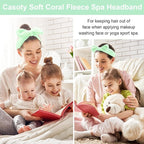 Casoty 10 Pcs Green Face Wash Headbands, Spa Gifts - Image 5