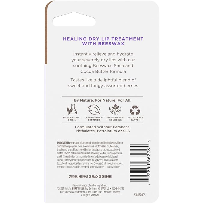 Burt's Bees Rescue Lip Relief, Berry Medley, Hydrating Lip Balm - Image 12