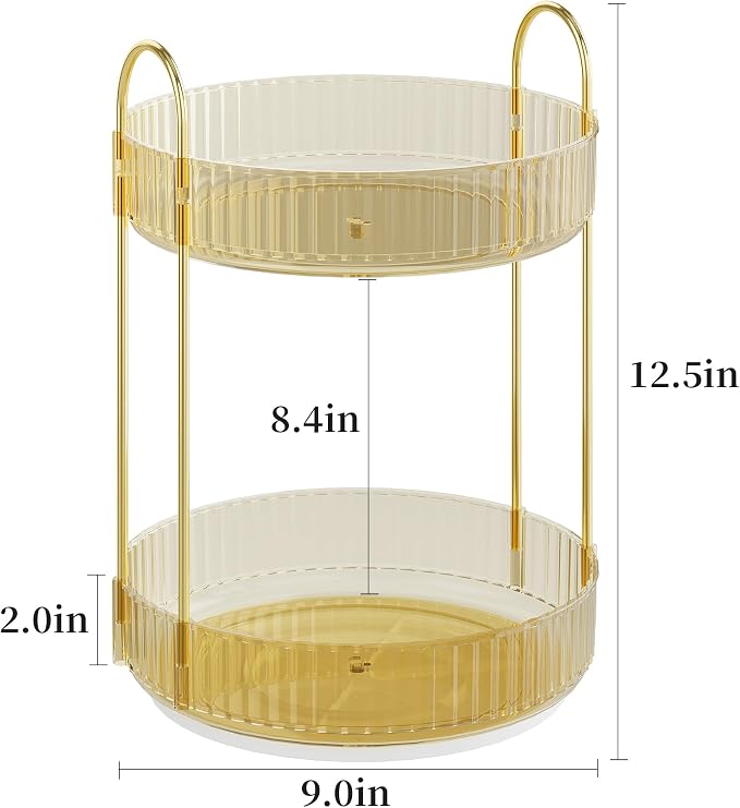 Rotating Makeup Organizer Countertop, Skincare Organizers, Spinning Perfume - Image 2