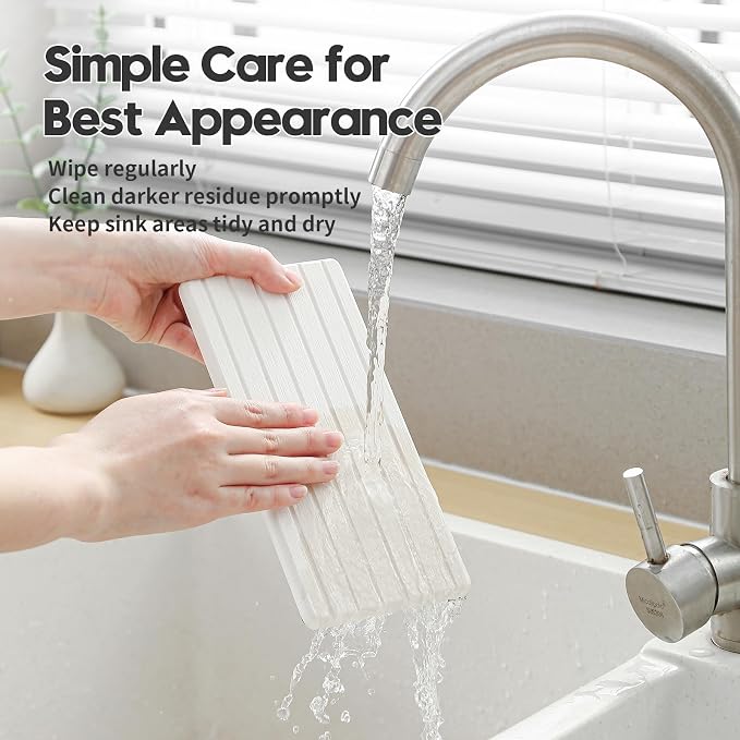 Fast Water Absorption Sink Organizer Tray Set, Faucet Splash Guard - Image 4