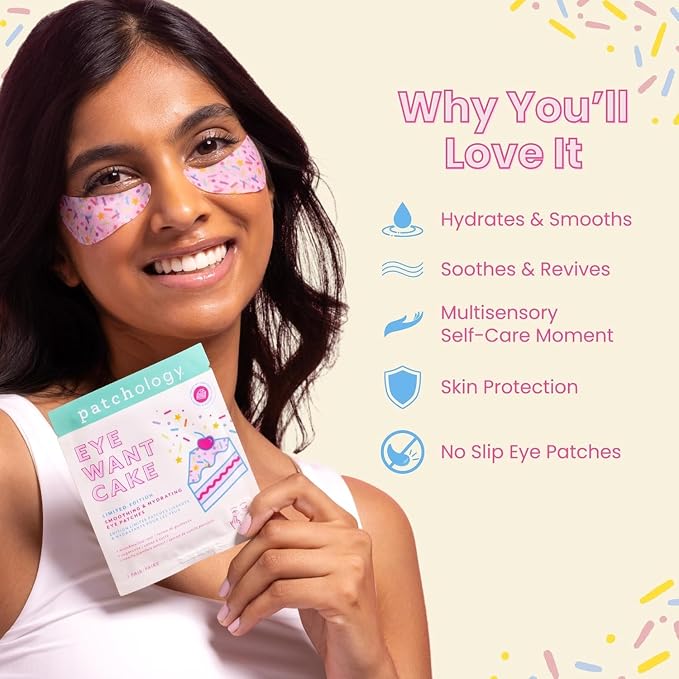 Patchology Eye Want Cake Hydrating & Smoothing Eye Patches – Under Eye Masks - Image 5