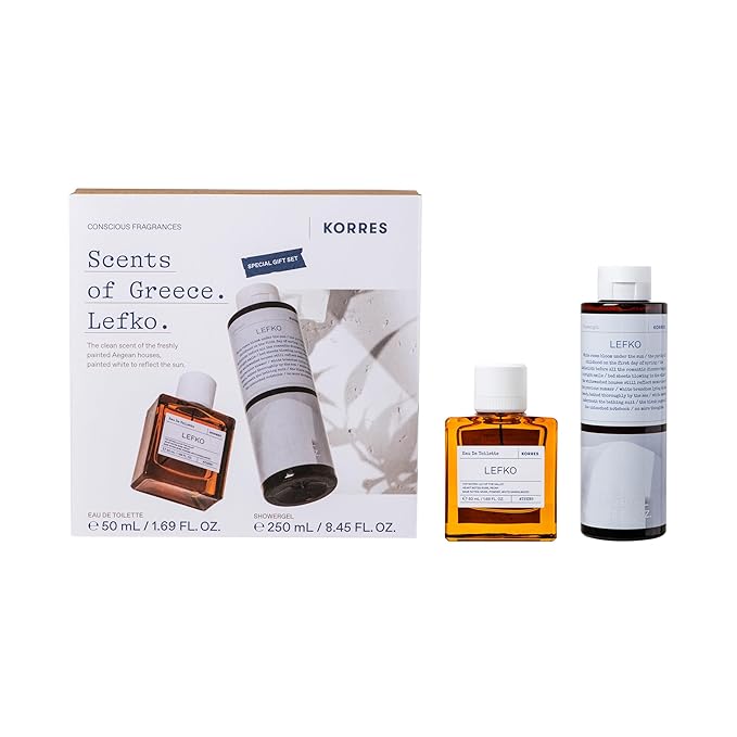 KORRES Lefko Eau De Toilette 1.69 Fl Oz & Shower Gel 8.45 Fl Oz Set, Floral by Korres