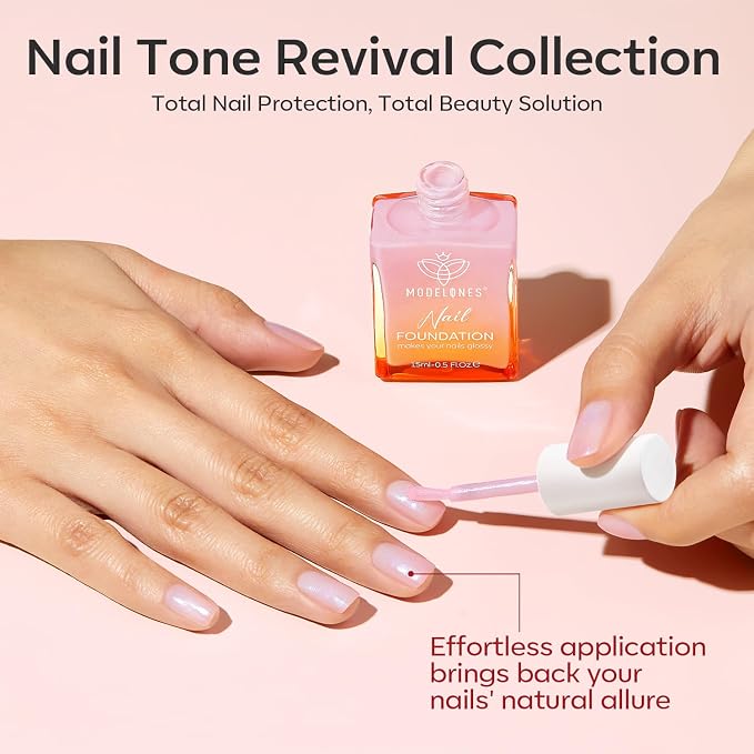 modelones Nail Strengthener, Sparkle Pink Nail Polish Nail Repair - Image 8