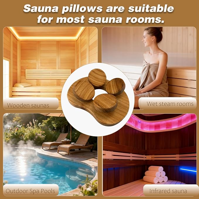 Benks Sauna Pillow, Sauna Accessories, Ergonomically Designed Sauna Headrest - Image 6