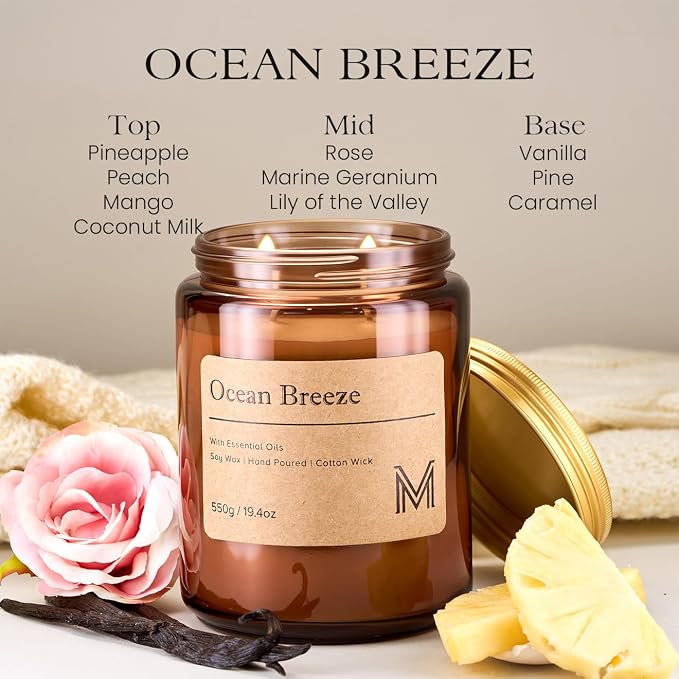 M&SENSE Oceanic Breeze Scented Christmas Candle Gift | 19.4oz, 115-Hour Burn | - Image 2