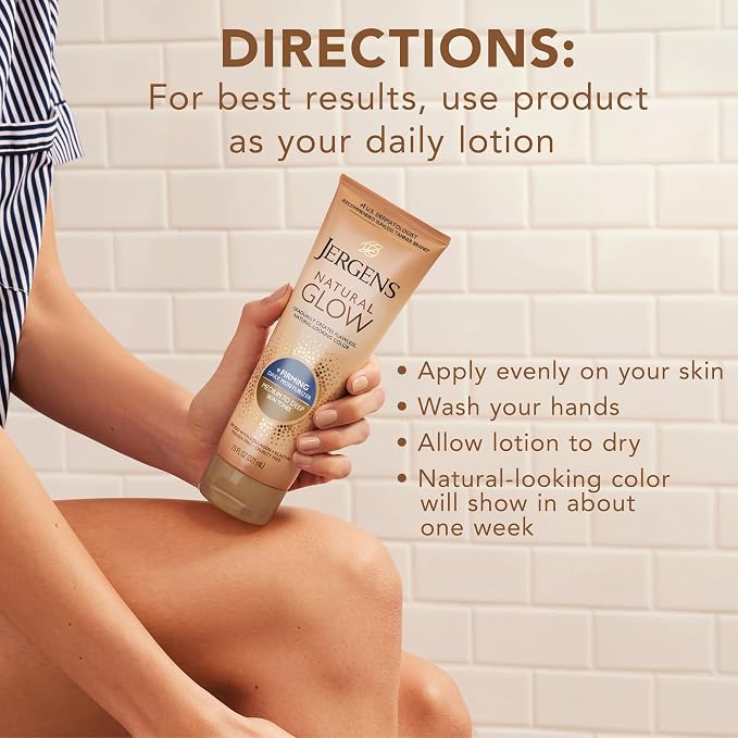 Jergens Natural Glow +Firming Self Tanner Body Lotion, Medium to Deep Skin Tone - Image 11