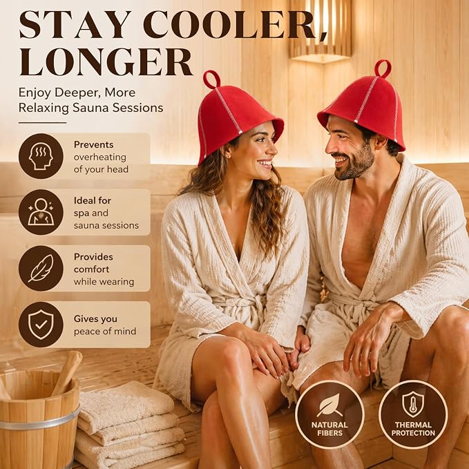 JaGely Sauna Hat for Men Women Sauna Hat Vaporarium Cap Russian Banya Cap for - Image 3