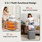 2-in-1 35L Towel Warmer & 46L Laundry Basket, Foldable Towel Warmers - Image 2