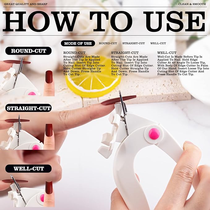 White Acrylic Nail Clipper, Dial Clippers - Image 3