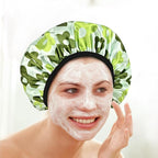 Satin Shower Cap, Three-Layer Terry Cloth Lined, - Image 5