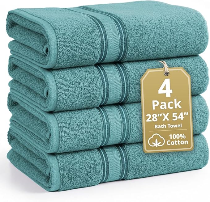 Lane Linen 100% Cotton Bath Towels 4 Pack by LaneLinen